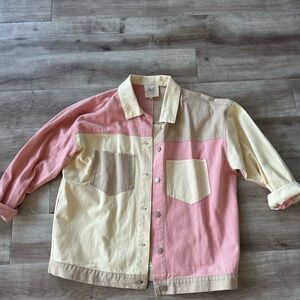 Fantastic Fawn color blocked Shacket